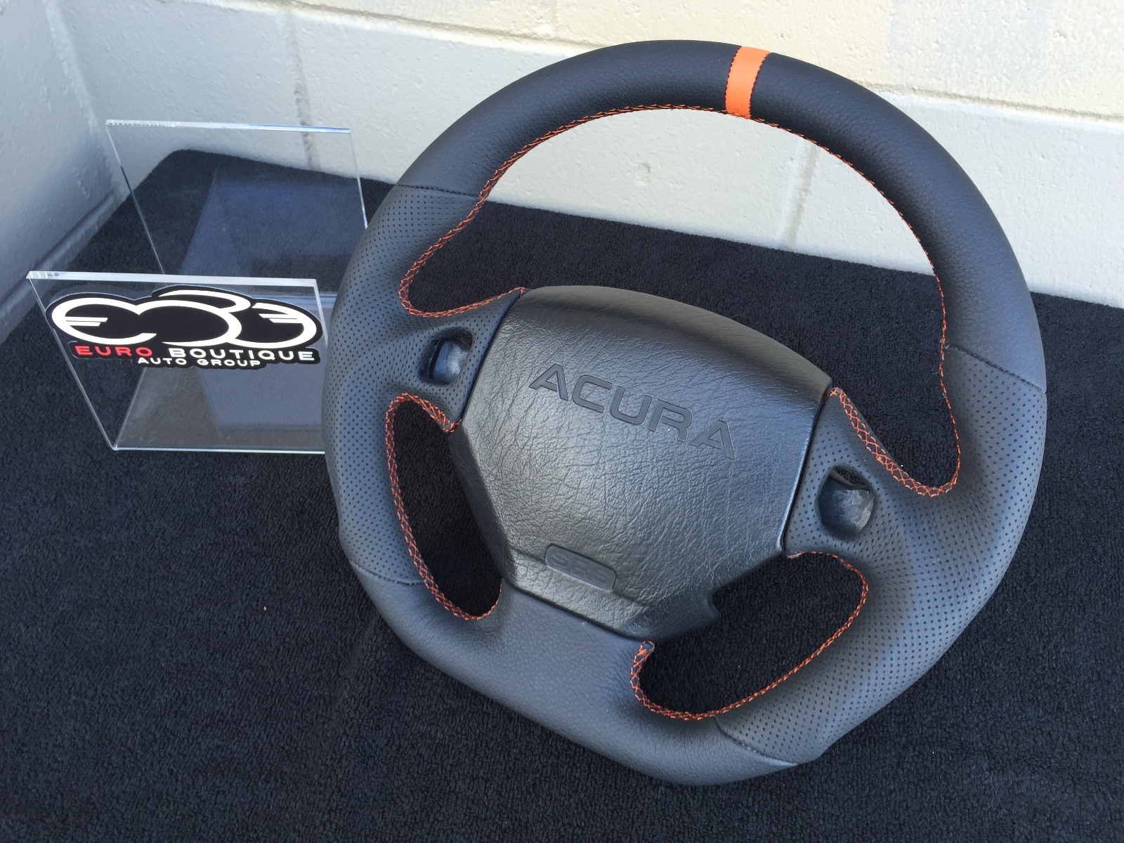 Acura NSX OEM Steering Wheel Custom Flat Bottom Thicker Grip Alcantara Leather