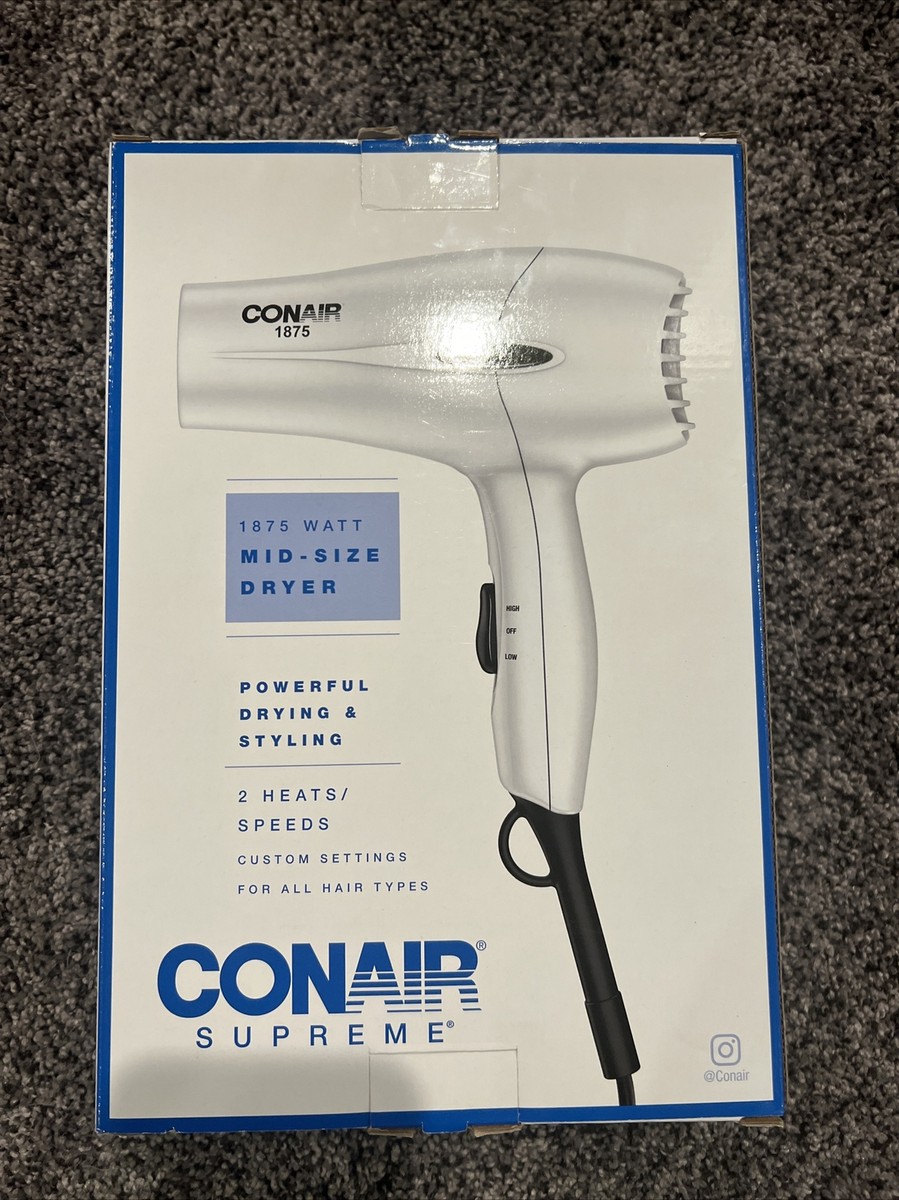 CONAIR SUPREME Mid-Size Hair Dryer 1875 Watt 2-speed Drying