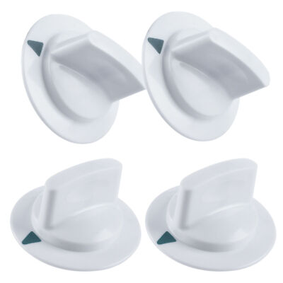 4X Dryer Timer Control Knobs w/Metal Ring for Hotpoint & General Electric Dryers