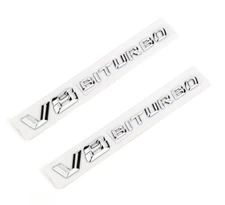 2pcs New V8 BITURBO Logo Emblem Side Fender Adhesive Nameplate (silver)