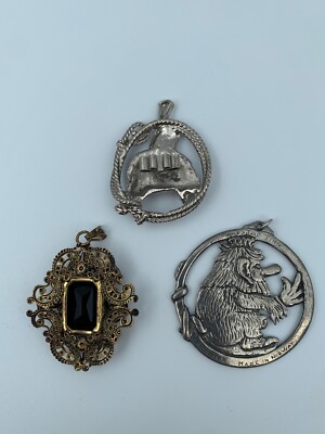 Lot De 3 Pendentifs Troll En Alliage – Style Fantaisie, Couleur Argenté, Poids Total 68 Grammes