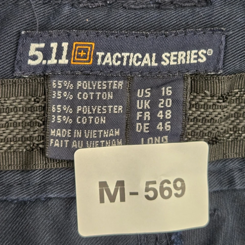 5.11 Tactical Series Women Pants 16 Blue Cargo Logo Polyester Cotton Utility - Image 2 of 4