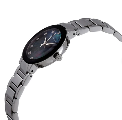 BULOVA 96P172 FUTURO BLACK MOP DIAMOND DIAL SILVER STAINLESS  display picture 2