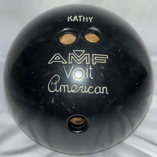 AMF Voit American Bowling Ball Solid Black 9 lbs 14 oz Drilled 45772 eBay