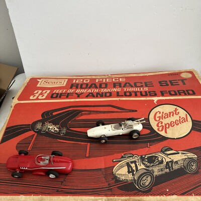 Sears 120 road race set 49-9504 Works Slot Cars Model 5786 Offy and Lotus  Ford
