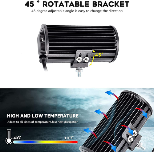 4X Tri Row 7" INCH 162W LED Work Light Bar Flood Driving OffRoad Tractor 4WD SUV - Picture 3 of 8