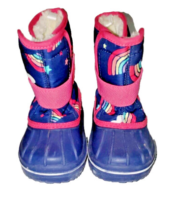 CHILDREN'S PLACE SNOW BOOTS RAINBOW GIRL SIZE 5