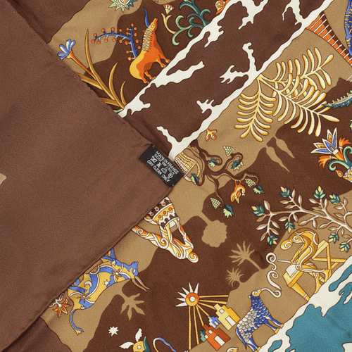 Hermes Scarf RIVES FERTILES 90cm Silk Carre Foulard CHRISTINE HENRY - Picture 7 of 9