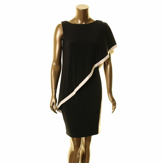 ralph lauren black one shoulder dress