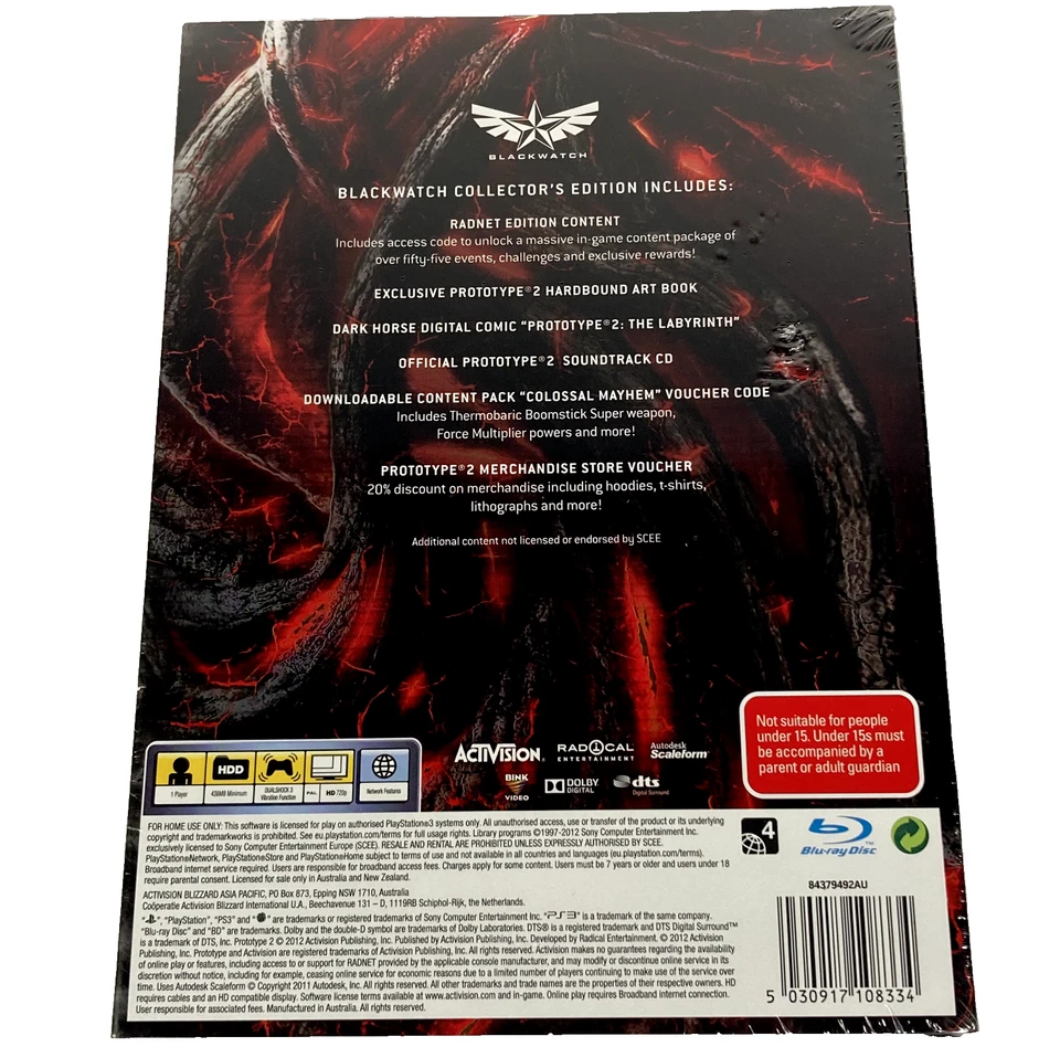 Prototype 2 PS3 Game BlackWatch Collectors Edition Brand New & Factory Sealed - Image 2 of 4