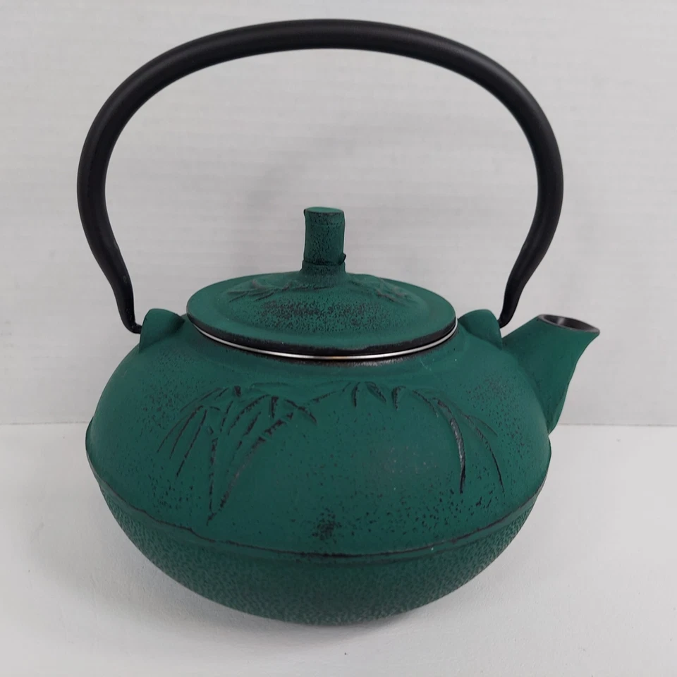 Tetera de hierro fundido Tetsubin tetera japonesa 1,5 litros bambú verde NUEVO Foto 4 de 4