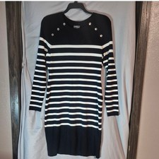 Market & Spruce Womens XL Black White Striped Sweater Dress SFHKS082