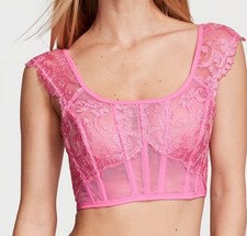 Victoria's Secret Dream Angels XS Corset Bra w/out Padding Pink Lace New Dainty