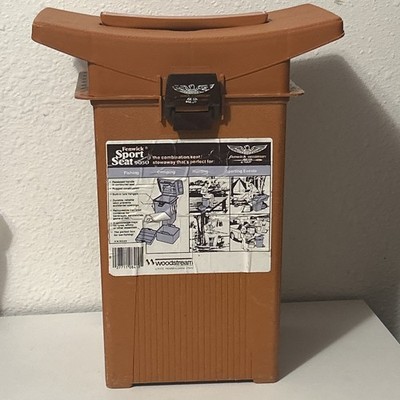Vintage Fenwick Woodstream 9050 Sports Seat 15x12x8 with Cooler & Tray -Brown