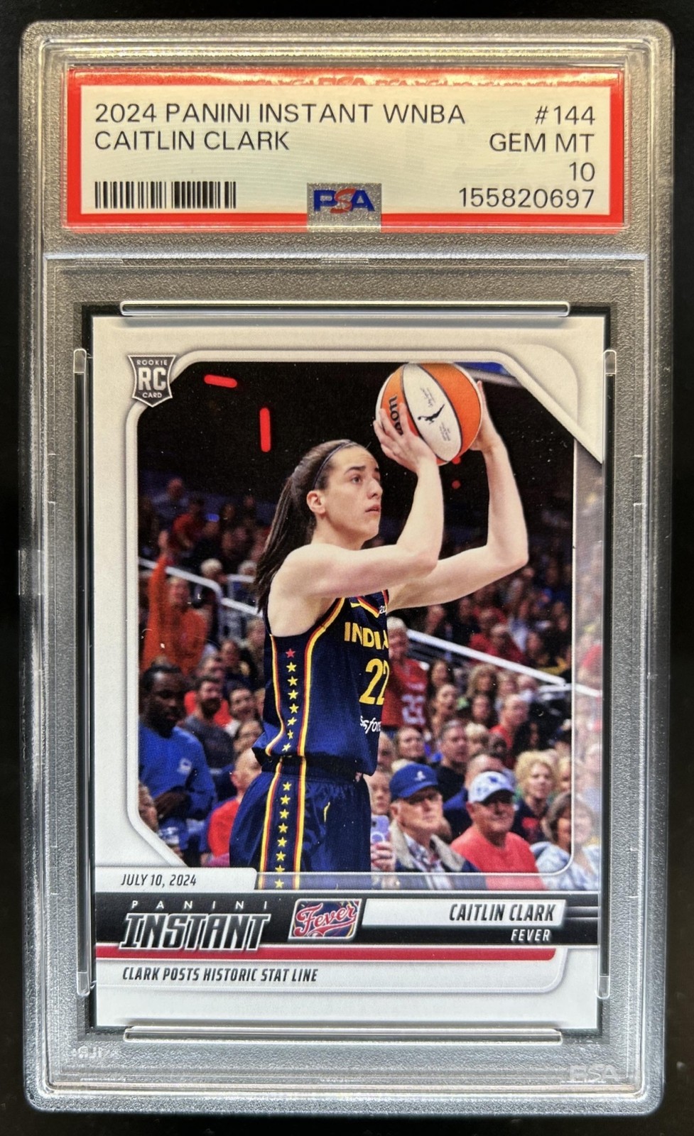 2024-25 Panini Instant WNBA Caitlin Clark RC Rookie #144 Fever PSA 10 GEM MINT