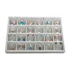 Oirlv Velvet Jewelry Tray 24 Grid liner Pendant Earrings Organizer Storage Tr...