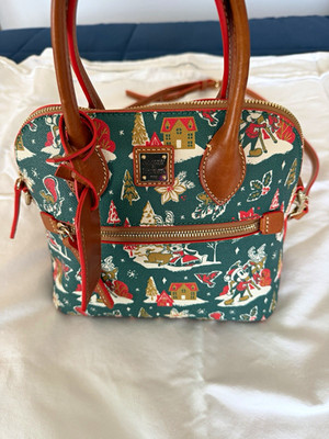 Dooney & Bourke Disney Mickey Minnie small Satchel Handbag Green Brown Red