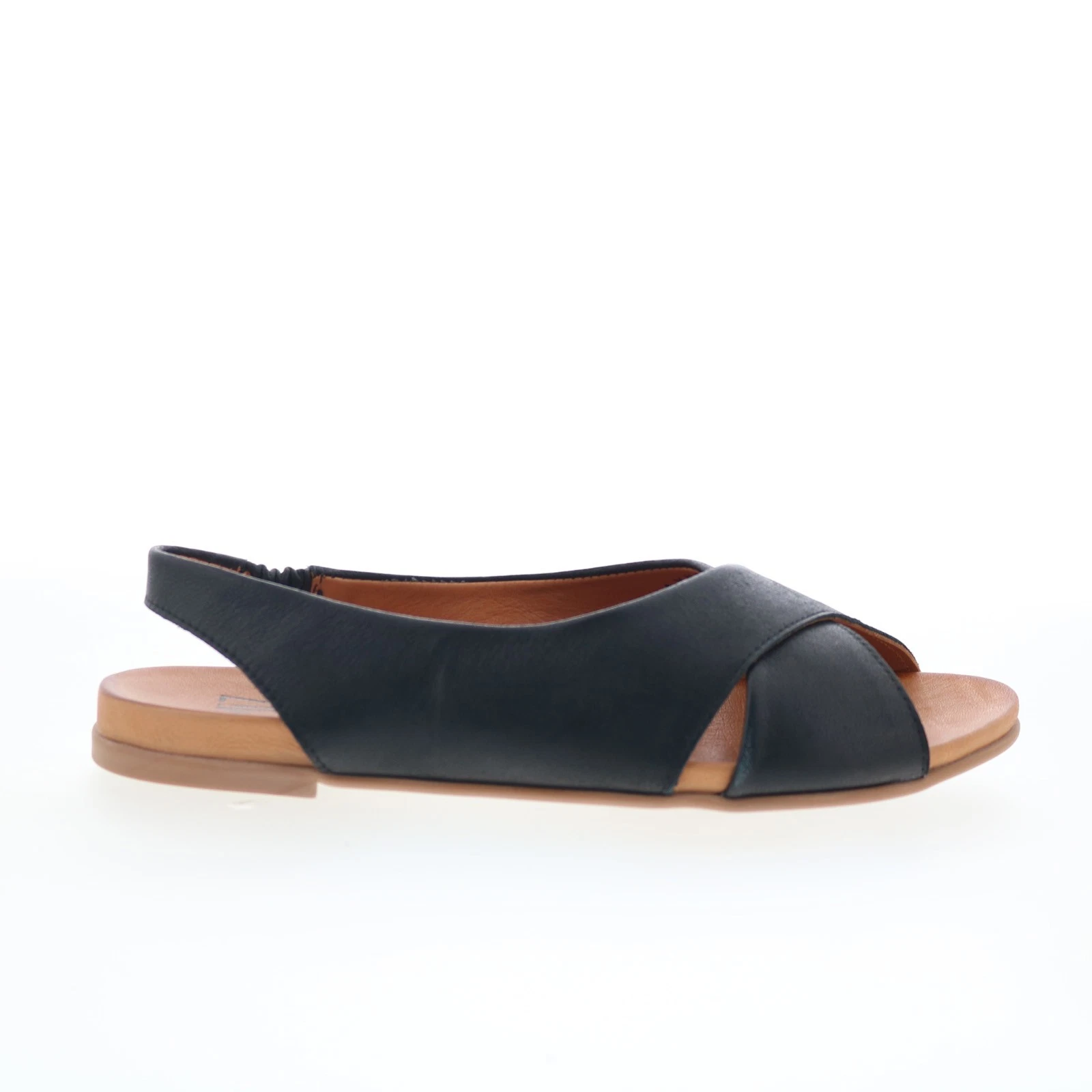 Miz Mooz Thayne Womens Black Leather Slip On Slingback Sandals Shoes