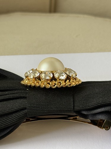 Alessandra Rich Pearl Crystal And Satin Bow Hair Clip - Picture 8 of 17
