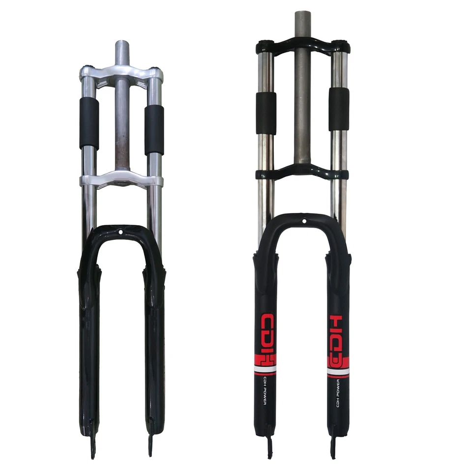 DONSP1986 26"/29" Bicycle Suspension Fork, Triple Tree, 1-1/8" Threadless Black