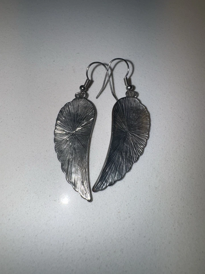 Pendientes colgantes de cristal alas de ángel 🪽 gancho plateado Foto 3 de 4