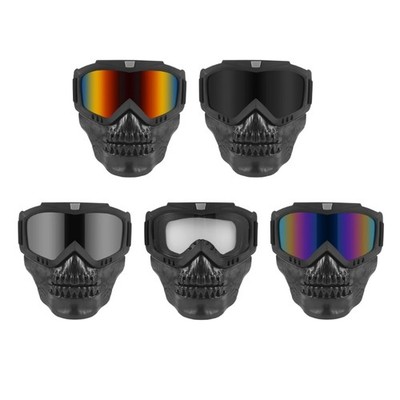 Motorcycle Full Face Mask with Eye Cover and Lower Guard for Yard Work Use