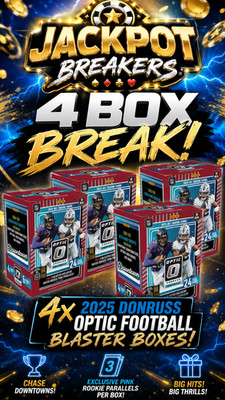 #1133 PYT 2025 Donruss Optic Football 4 Blaster Box Break - BREAKS MONDAY!