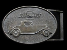 SB01117 VINTAGE 1970s CHEVROLET BOWTIE LOGO ADVERTISEMENT BELT BUCKLE