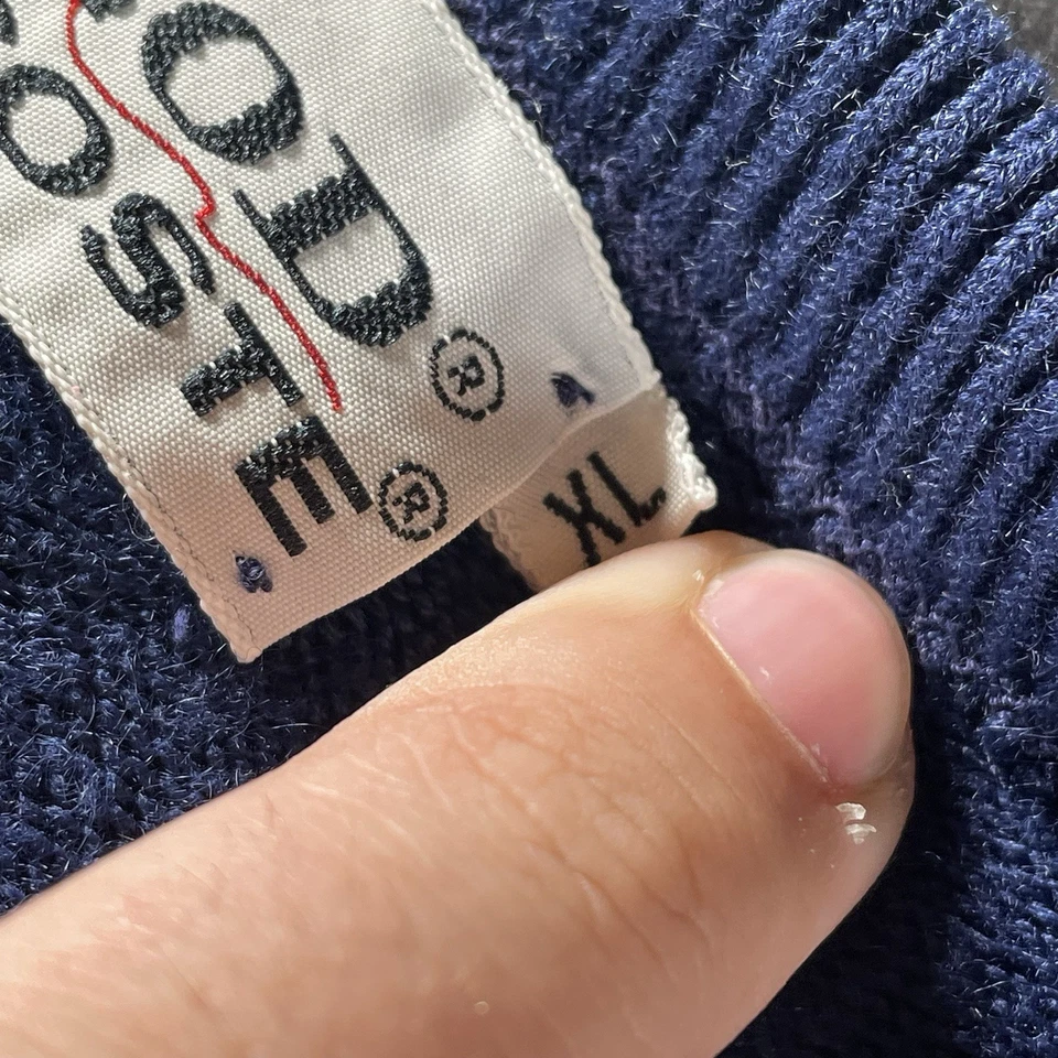 Suéter DE COLECCIÓN IZOD Lacoste XL Mediano Azul Marino Cuello en V Tejido Logo Cocodrilo Años 80 Foto 3 de 4