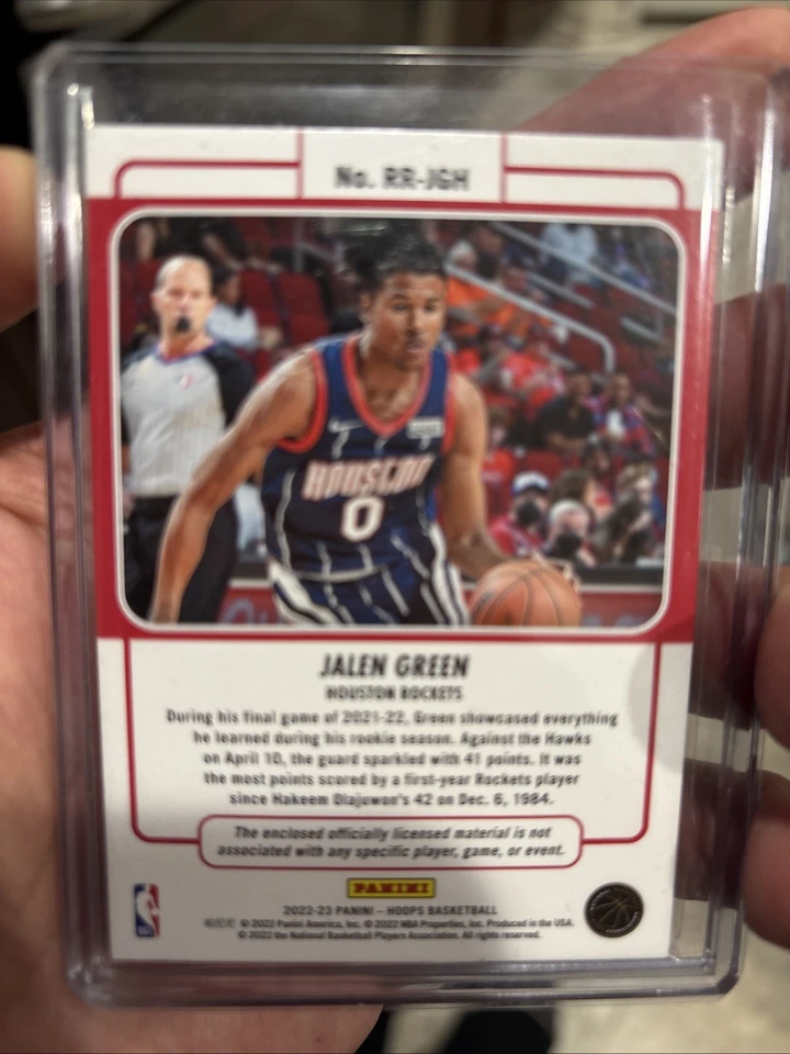 2022-23 Panini NBA Hoops Rookie Remembrance Jalen Green #RR-JGH - Image 2 of 2
