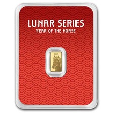 2026 APMEX Lunar Year of the Horse 1 Gram Gold Bar in TEP 4401.76 per troy oz