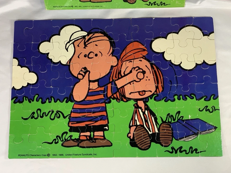 Rompecabezas vintage 1966 PEANUTS 4772-3 60 piezas Linus Peppermint Patty COMPLETO con caja Foto 2 de 4