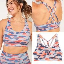 Old Navy Women’s Active Camo Medium Support Strappy Sports Bra Size XXL
