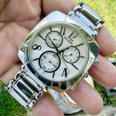 PIERRE BALMAIN 5511 MOP Dial Chronograph Stainless Steel Quartz Men s 40mm Watch