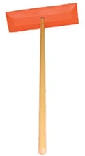 SNO RAKE ORANGE SNOW BROOM WOODEN HANDLE NTDSHT105