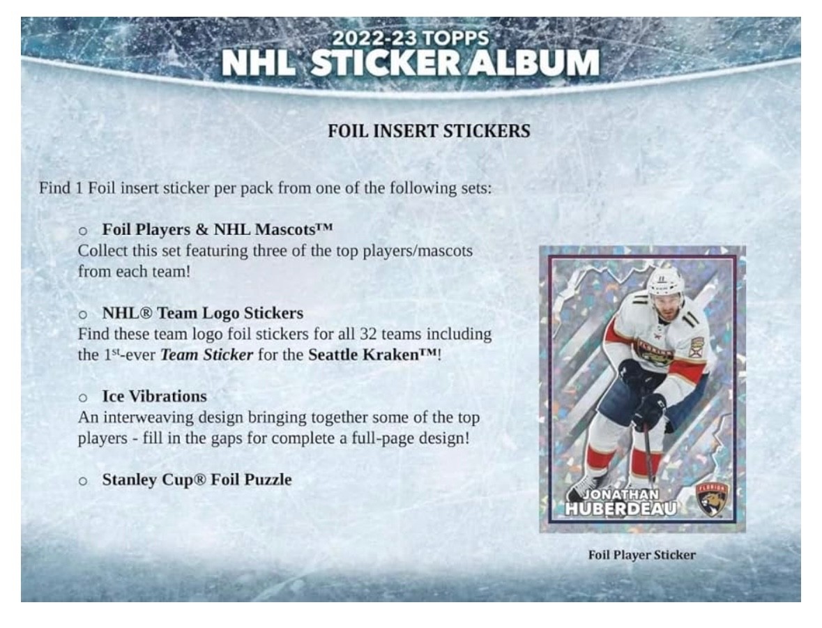 2022-23 Topps NHL Sticker Collection Hockey Factory Sealed Box 50 Packs