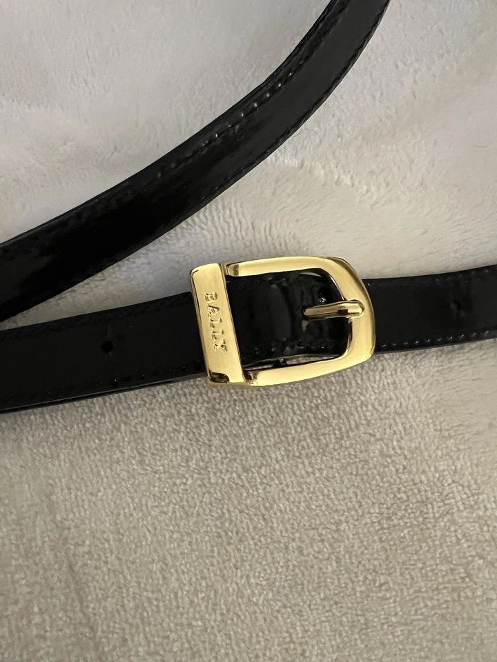 BALLY Black Patent Leather /Gold Hardware/ Crossbody Bag Classic Logo - Image 4 of 4