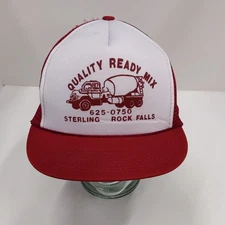 Quality Ready Mix Trucker Hat Men's Adjustable Red White Mesh Snapback