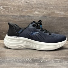 Skechers Hands Free Swift Fit Shoes Men Size 8 Navy Blue Lite-Foam Lace up mesh