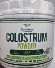Double Wood Supplements Bovine Colostrum Powder Women and Men’s Health.EXP :3/27