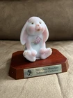 Fenton Glass Blue Burmese Lop-Eared Bunny  3-1/2"Tall 2003 Subscriber Exclusive