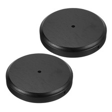 2pcs 8.25"x1.2" Wooden Lamp Base Wooden Base Wood Desk Lamp Display Stand Black