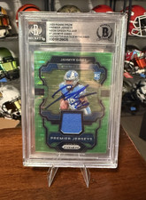 Jahmyr Gibbs RC Auto Patch Neon Green Pulsar Prizm Premier Jerseys BGS