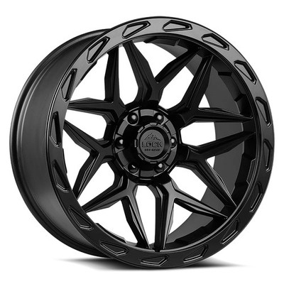 22x10 Lock Matrix Matte Black Wheels 6x135/6x5.5 (-18mm) Set of 4