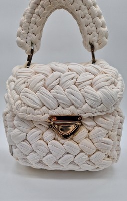 Handtasche Gehäkelt Weiß Sommertasche Emanuella Conte