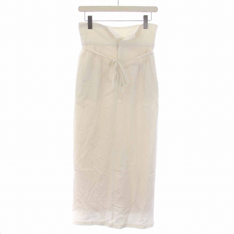 Clane 23SS White Linen High Waist 2-Way Fold Straight Skirt S