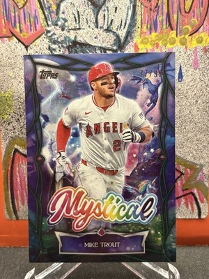 2025 Topps Update Mike Trout Green Mystical Parallel 77/99 - Los Angeles Angels