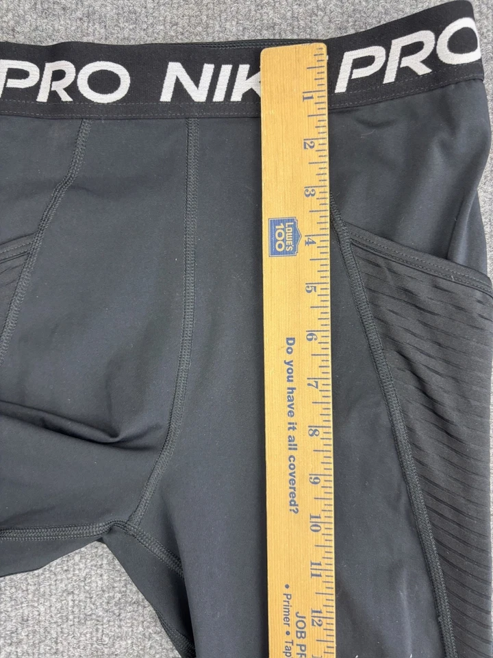 Nike Pro Dri-Fit Leggings Women's S Black Mesh Stripe Pockets High Rise Skinny - Image 4 of 4