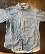 Mark Alexander Mens Button Up 16 1/2 -32/33 Cotton Blue Long Sleeve Shirt