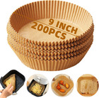 Air Fryer Liners Disposable,200Pcs  9 Inch round Air Fryer Parchment